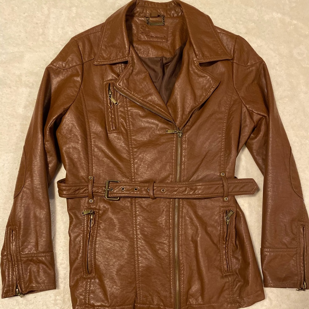 Brown Faux Leather jacket size L